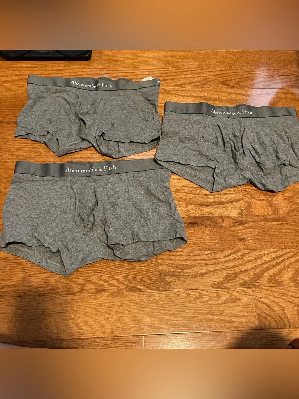 Abercrombie & Fitch ANF Mens Underwear Cotton Trunk GRAY Size Large L Set of 3